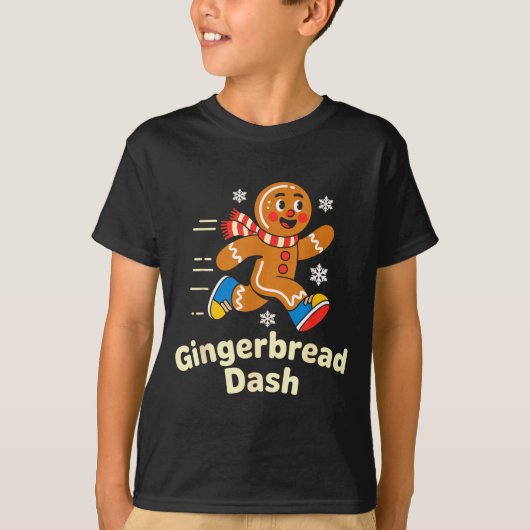Christmas Gingerbread Dash Running Runner Xmas Mar T-shirt (Voorkant)