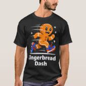 Christmas Gingerbread Dash Running Runner Xmas Mar T-shirt (Voorkant)