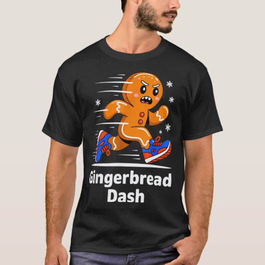 Christmas Gingerbread Dash Running Runner Xmas Mar T-shirt (Voorkant)