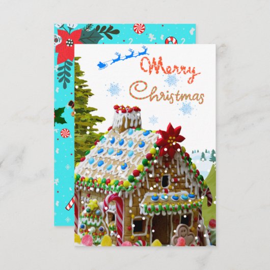 Christmas Gingerbread Flat Kaart (Voorkant / Achterkant)