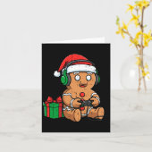Christmas Gingerbread Gamer Xmas Gaming Boys Kids Kaart (Gele Bloem)