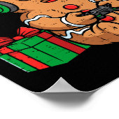 Christmas Gingerbread Gamer Xmas Gaming Boys Kids Poster (Hoek)