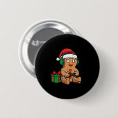 Christmas Gingerbread Gamer Xmas Gaming Boys Kids  Ronde Button 5,7 Cm (Voorkant /achterkant)