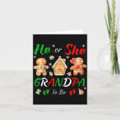 Christmas Gingerbread Gender Reveal He Or She Gran Kaart (Voorkant)