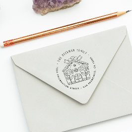 Christmas Gingerbread Holiday Party Retouradres Zelfinktende Stempel