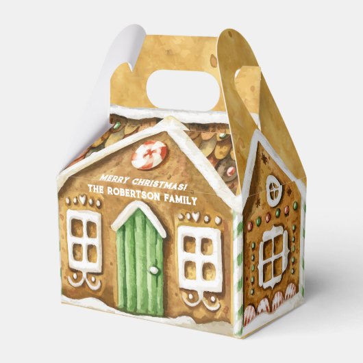 Christmas Gingerbread House Bedankdoosjes (Voorkant Zijde)