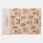 Christmas Gingerbread House Cookie Pink Theedoek (Horizontaal)
