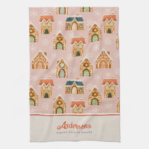 Christmas Gingerbread House Cookie Pink Theedoek