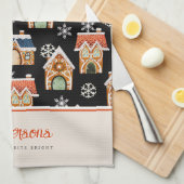 Christmas Gingerbread House Cookie Theedoek (Quarter Fold)