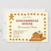 Christmas Gingerbread House Decorating Party Kaart (Voorkant)