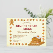 Christmas Gingerbread House Decorating Party Kaart (Staand voorkant)
