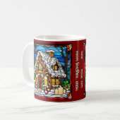 Christmas Gingerbread House Faux Glas in lood Koffiemok (Voorkant links)