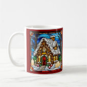 Christmas Gingerbread House Faux Glas in lood Koffiemok (Links)