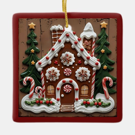 Christmas Gingerbread House Keramisch Ornament (Voorkant)