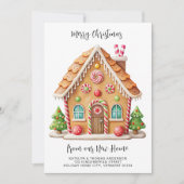 Christmas Gingerbread House Nieuw adres verhuizen Aankondiging (Voorkant)