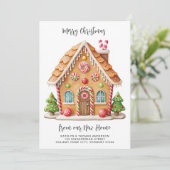 Christmas Gingerbread House Nieuw adres verhuizen Aankondiging (Staand voorkant)