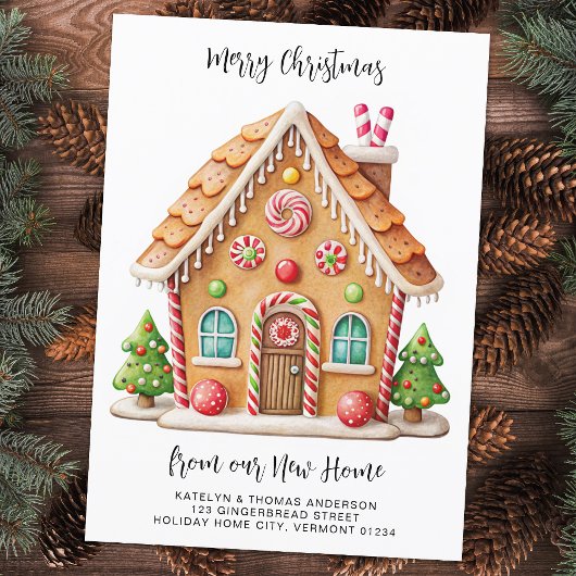 Christmas Gingerbread House Nieuw adres verhuizen Aankondiging