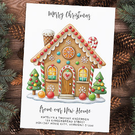 Christmas Gingerbread House Nieuw adres verhuizen Aankondiging