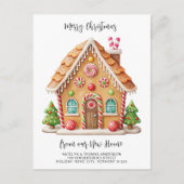 Christmas Gingerbread House Nieuw adres verhuizen Aankondigingskaart (Voorkant)