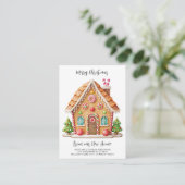 Christmas Gingerbread House Nieuw adres verhuizen Informatiekaartje (Staand voorkant)