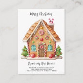 Christmas Gingerbread House Nieuw adres verhuizen Informatiekaartje (Voorkant)