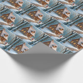 Christmas Gingerbread House With a Snowman Cadeaupapier (Hoek)