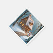 Christmas Gingerbread House With a Snowman Servet (Hoek)