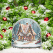 Christmas Gingerbread House With Snowman Sneeuwbol (Kerstmis)