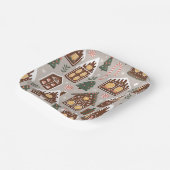 Christmas Gingerbread Houses Holiday Pattern Papieren Bordje (Gebogen)