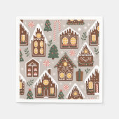 Christmas Gingerbread Houses Holiday Pattern Servet (Voorkant)