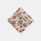 Christmas Gingerbread Houses Holiday Pattern Servet (Hoek)