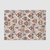 Christmas Gingerbread Houses Holiday Pattern Tissuepapier (Voorkant)