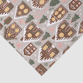 Christmas Gingerbread Houses Holiday Pattern Tissuepapier (Detail)