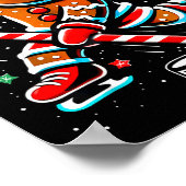 Christmas Gingerbread Ice Hockey Srts Funny Xmas P Poster (Hoek)