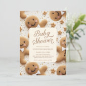 Christmas Gingerbread Man Baby shower Kaart (Staand voorkant)