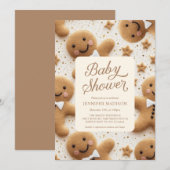 Christmas Gingerbread Man Baby shower Kaart (Voorkant / Achterkant)