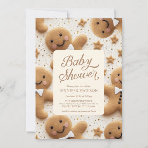 Christmas Gingerbread Man Baby shower Kaart