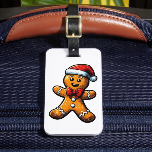 Christmas Gingerbread Man Bagagelabel (Voorkant Insitu 2)