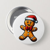 Christmas Gingerbread Man Button (Voorkant /achterkant)