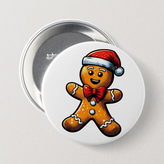 Christmas Gingerbread Man Button (Voorkant /achterkant)