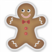 Christmas Gingerbread Man Contour Sticker (Voorkant)