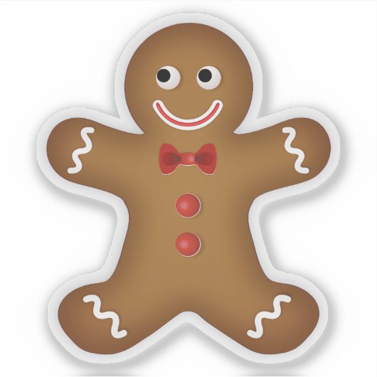 Christmas Gingerbread Man Contour Sticker (Voorkant)