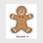 Christmas Gingerbread Man Contour Sticker<br><div class="desc">Kerst peperkoek man contour Sticker. Ontwerp door Claudine Boerner.</div>