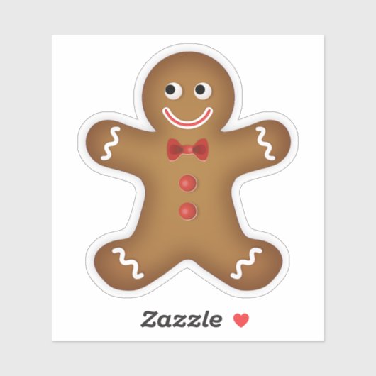Christmas Gingerbread Man Contour Sticker (Vel)