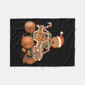 Christmas Gingerbread Man Driving Truck Xmas Light Fleece Deken (Voorkant (Horizontaal))