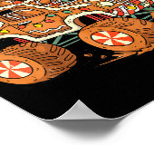 Christmas Gingerbread Man Driving Truck Xmas Light Poster (Hoek)