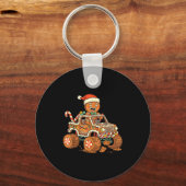 Christmas Gingerbread Man Driving Truck Xmas Light Sleutelhanger (Voorkant)