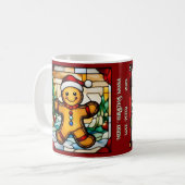 Christmas Gingerbread Man Faux Glas in lood Koffiemok (Voorkant links)