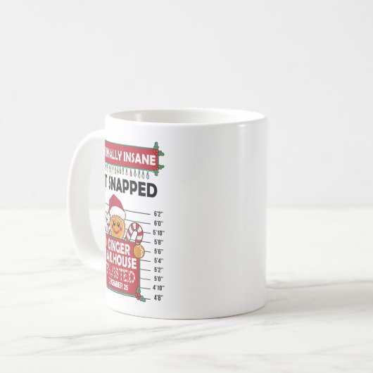 Christmas Gingerbread Man Ginger Jailhouse Crimina Koffiemok (Voorkant links)