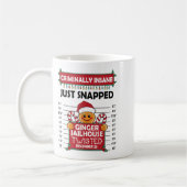 Christmas Gingerbread Man Ginger Jailhouse Crimina Koffiemok (Links)